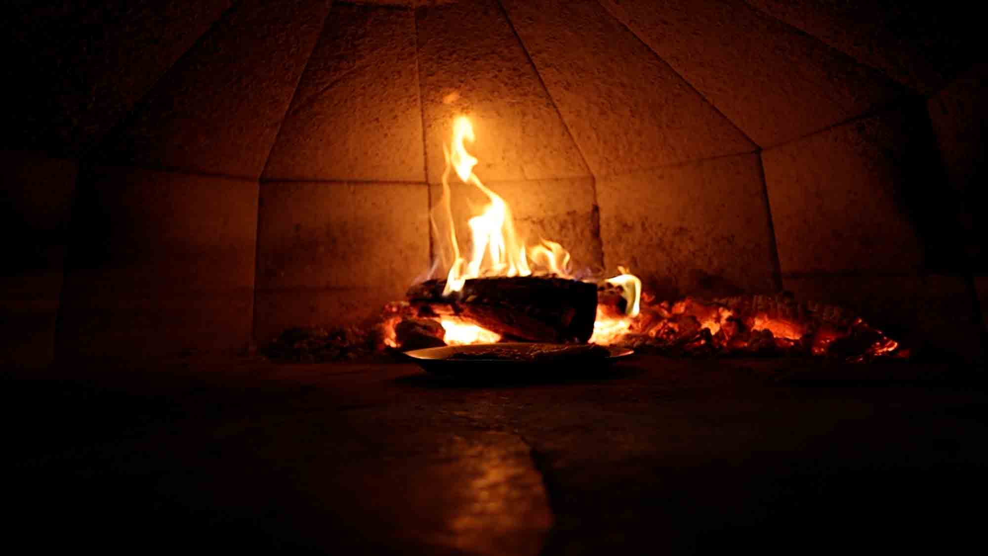Wood-fired oven at Piccolo Sogno